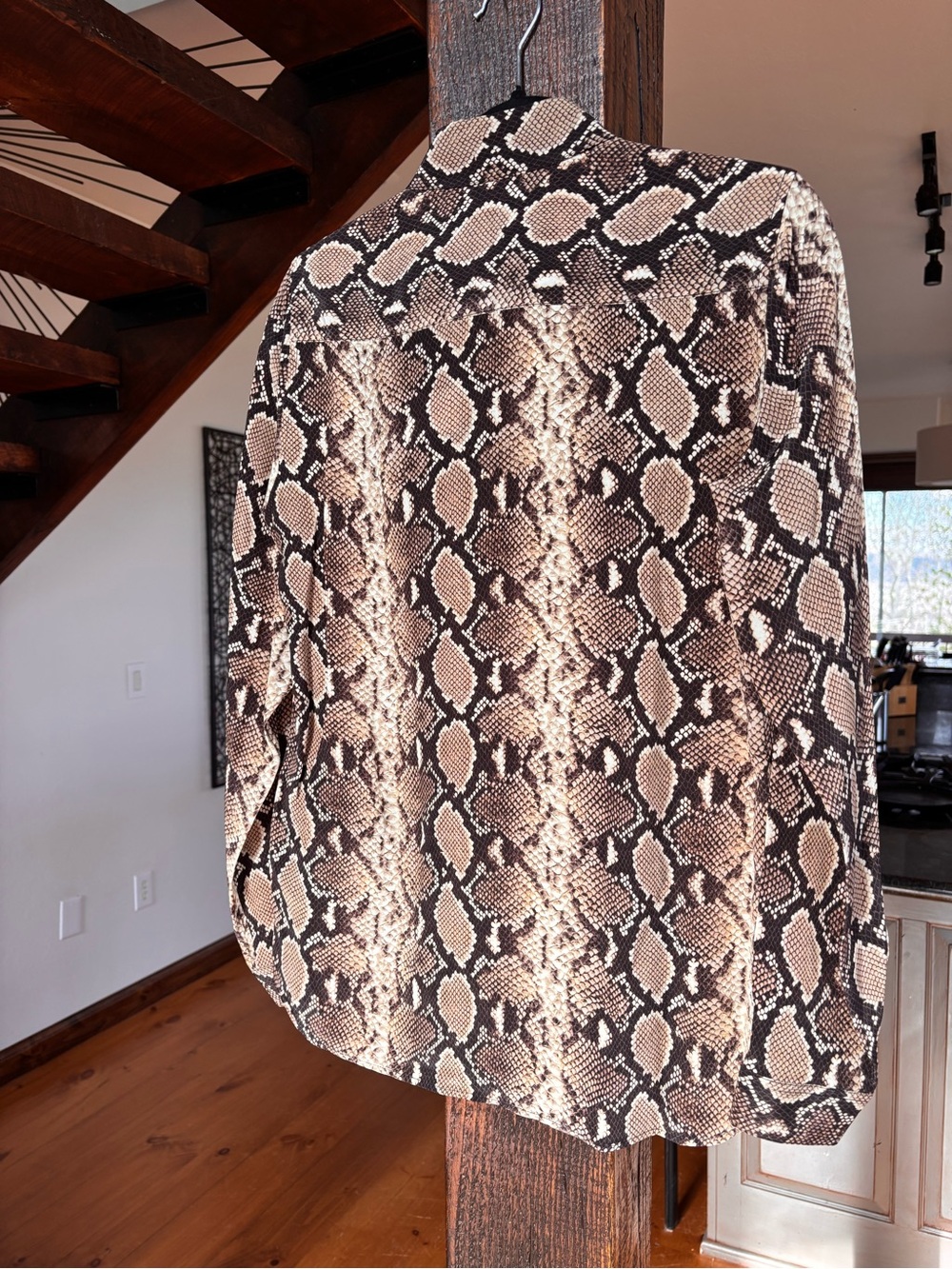 THE KOOPLES French Luxury 100% Silk Python Print Button Front Blouse NWT Size M - Picture 14 of 16
